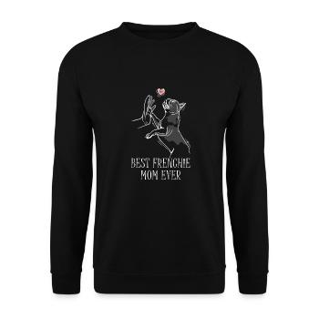 Meilleure Frenchie Mom Ever Français Bulldog Mama - Sweat-shirt Unisexe - noir - Devant - Alina (178cm) & Michal (187cm)