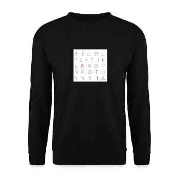 Der Name Simon Alphabet - Unisex Pullover - Schwarz - Vorne - Alina (178cm) & Michal (187cm)