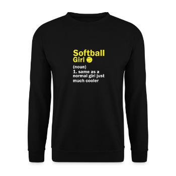 Softball Fille Définition Drôle Sassy Sports - Sweat-shirt Unisexe - noir - Devant - Alina (178cm) & Michal (187cm)