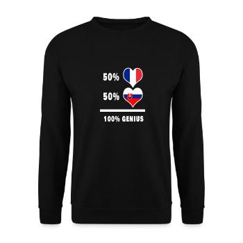 Slowakei und Frankreich 100% genial Design Flaggen - Unisex Pullover - Schwarz - Vorne - Alina (178cm) & Michal (187cm)