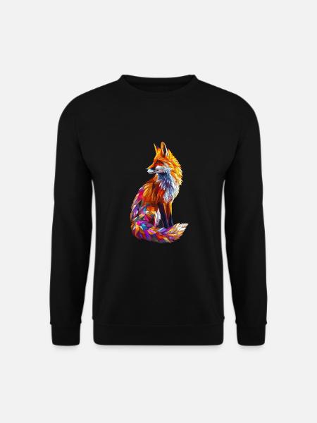 Geometrischer Fuchs Abstrakte Kunst Fuchs Tier - Unisex Pullover - Schwarz