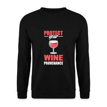 Protect your wine origin Well-aged wine - Unisex Sweatshirt - black - Front - Alina (178cm) & Michal (187cm)
