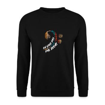 Ich spiele Bass das reicht - Unisex Pullover - Schwarz - Vorne - Alina (178cm) & Michal (187cm)
