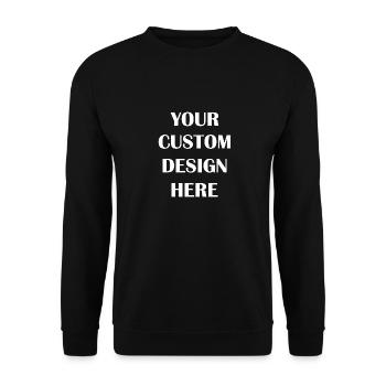 Funny saying Your Custom Design Here - Unisex Sweatshirt - black - Front - Alina (178cm) & Michal (187cm)