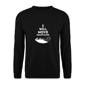 I will Move Mountains Christliches Geschenk - Unisex Pullover - Schwarz - Vorne - Alina (178cm) & Michal (187cm)