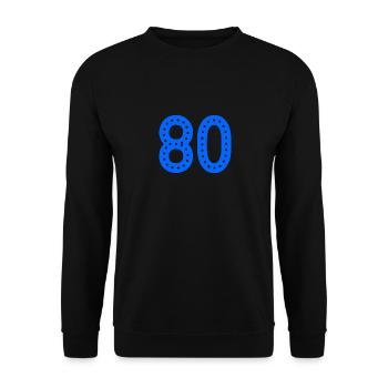 80 YEARS. 80th ANNIVERSARY. ANNIVERSARY 80 YEARS. 80 - Unisex Sweatshirt - black - Front - Alina (178cm) & Michal (187cm)