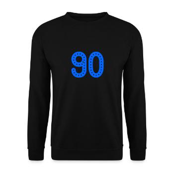 90 JAHRE. 90-jähriges JUBILÄUM. JUBILÄUM 90 JAHRE. 90 - Unisex Pullover - Schwarz - Vorne - Alina (178cm) & Michal (187cm)