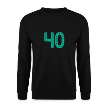 40 JAHRE. 40-jähriges JUBILÄUM. JUBILÄUM 40 JAHRE. 40 - Unisex Pullover - Schwarz - Vorne - Alina (178cm) & Michal (187cm)