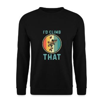Bouldern Klettern Sportarten Turnhalle Wand - Unisex Pullover - Schwarz - Vorne - Alina (178cm) & Michal (187cm)