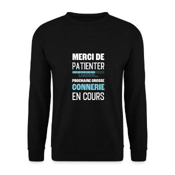 Next funny - Unisex Sweatshirt - black - Front - Alina (178cm) & Michal (187cm)