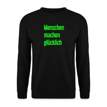 People make you happy – Positive statement - Unisex Sweatshirt - black - Front - Alina (178cm) & Michal (187cm)
