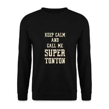 Super Onkel Geschenk Onkel T-Shirt - Unisex Pullover - Schwarz - Vorne - Alina (178cm) & Michal (187cm)
