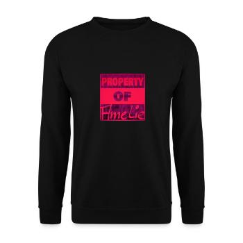 Besitz von Amelie - Unisex Pullover - Schwarz - Vorne - Alina (178cm) & Michal (187cm)