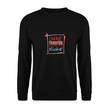 torsten - Unisex Pullover - Schwarz - Vorne - Alina (178cm) & Michal (187cm)