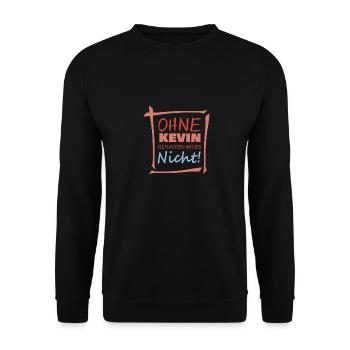 Spruch Kevin - Unisex Pullover - Schwarz - Vorne - Alina (178cm) & Michal (187cm)