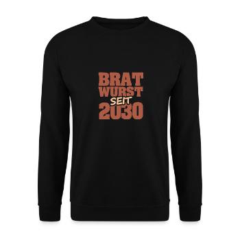 2030 - Unisex Pullover - Schwarz - Vorne - Alina (178cm) & Michal (187cm)