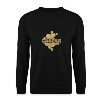 Prénom Caspar - Sweat-shirt Unisexe - noir - Devant - Alina (178cm) & Michal (187cm)