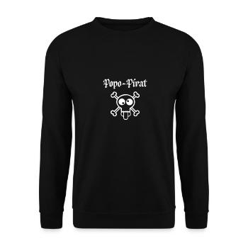 Popo Pirat - Unisex Pullover - Schwarz - Vorne - Alina (178cm) & Michal (187cm)