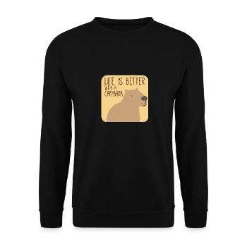 Capibara motif for capibara owners mammal - Unisex Sweatshirt - black - Front - Alina (178cm) & Michal (187cm)