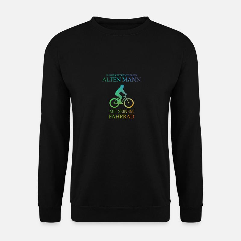 Alten mann fahrrad Geschenk Radfahrer Sport - Unisex Pullover - Schwarz