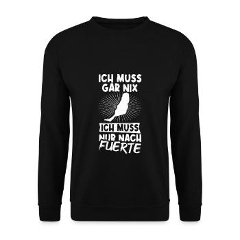 Ich Muss Gar Nix Ich Muss Nur Nach Fuerte Urlauber - Unisex Pullover - Schwarz - Vorne - Alina (178cm) & Michal (187cm)