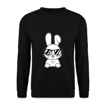 Lapin mignon avec lunettes de soleil Lapin lapin - Sweat-shirt Unisexe - noir - Devant - Alina (178cm) & Michal (187cm)