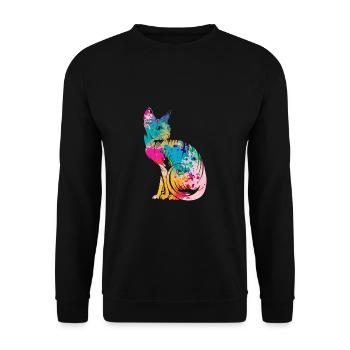 Sphynx Cats - Unisex Sweatshirt - black - Front - Alina (178cm) & Michal (187cm)