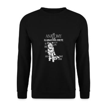 Funny Alaskan Malamute Anatomy Dog-Lover - Unisex Sweatshirt - black - Front - Alina (178cm) & Michal (187cm)