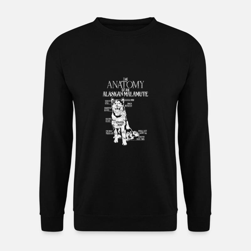 Funny Alaskan Malamute Anatomy Dog-Lover - Unisex Pullover - Schwarz