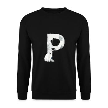 P– decorative character – winter - Unisex Sweatshirt - black - Front - Alina (178cm) & Michal (187cm)