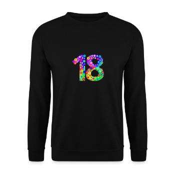 Blumen Zahl 18 - Unisex Pullover - Schwarz - Vorne - Alina (178cm) & Michal (187cm)