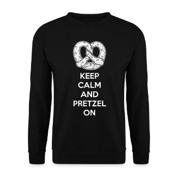 Pretzel Saying Keep Calm Pretzels Bakery Baker - Unisex Sweatshirt - black - Front - Alina (178cm) & Michal (187cm)