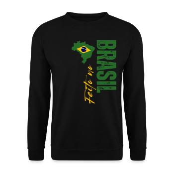 Made in Brazil, I love Brazil - Unisex Sweatshirt - black - Front - Alina (178cm) & Michal (187cm)