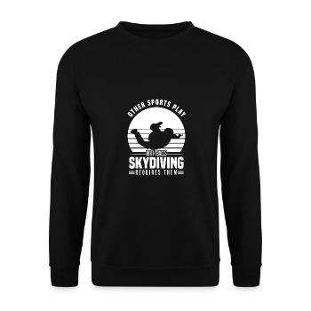 Idées cadeaux de parachutisme | Parachutiste Sport Skydive - Sweat-shirt Unisexe - noir - Devant - Alina (178cm) & Michal (187cm)
