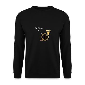 Einhorn Wortwitz - Unisex Pullover - Schwarz - Vorne - Alina (178cm) & Michal (187cm)