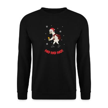 Alpaga Père Noël Neige - Sweat-shirt Unisexe - noir - Devant - Alina (178cm) & Michal (187cm)