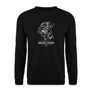 Proud Airedale Terrier Dad Dogs Dog Wilsigns - Unisex Sweatshirt - black - Front - Alina (178cm) & Michal (187cm)