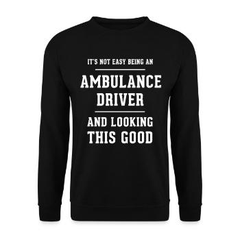 Original gift for an ambulance driver - Unisex Sweatshirt - black - Front - Alina (178cm) & Michal (187cm)