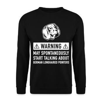 Drôle Pointer Longhair Idée cadeau - Sweat-shirt Unisexe - noir - Devant - Alina (178cm) & Michal (187cm)