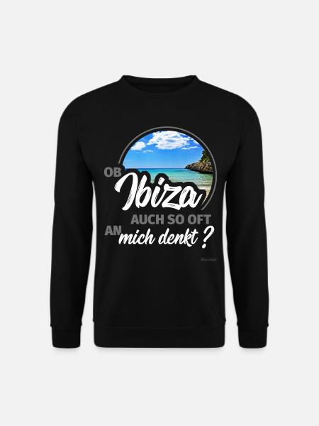 IBIZA | Ob Ibiza auch so oft an mich denkt? - Unisex Pullover - Schwarz