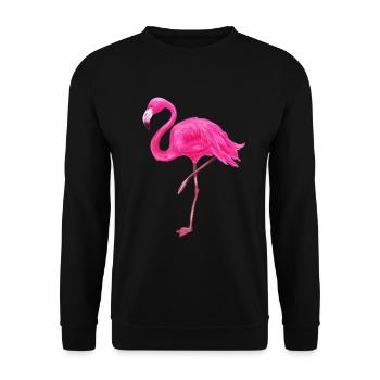 Pink Flamingo bird Flamingos shirt - Unisex Sweatshirt - black - Front - Alina (178cm) & Michal (187cm)