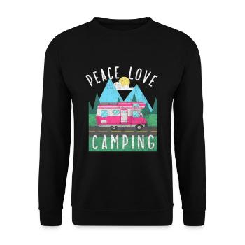 Peace Love Camping Camp de vacances Camping gratuit - Sweat-shirt Unisexe - noir - Devant - Alina (178cm) & Michal (187cm)