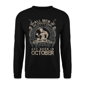 Les hommes sont les meilleurs sont nés en Octobre - Sweat-shirt Unisexe - noir - Devant - Alina (178cm) & Michal (187cm)