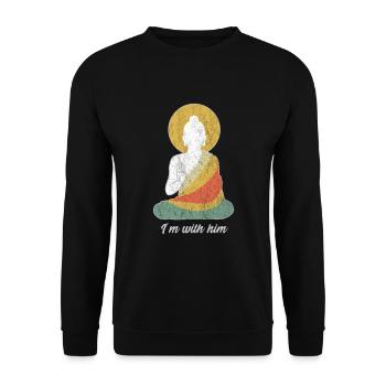 bouddha bouddhiste méditation peace dharma zen - Sweat-shirt Unisexe - noir - Devant - Alina (178cm) & Michal (187cm)