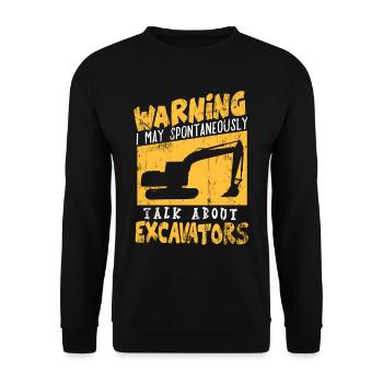excavator digger construction vehicle boy birthday - Sweat-shirt Unisexe - noir - Devant - Alina (178cm) & Michal (187cm)