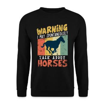riding horse eqeuestrian funny stallion horseback - Unisex Pullover - Schwarz - Vorne - Alina (178cm) & Michal (187cm)