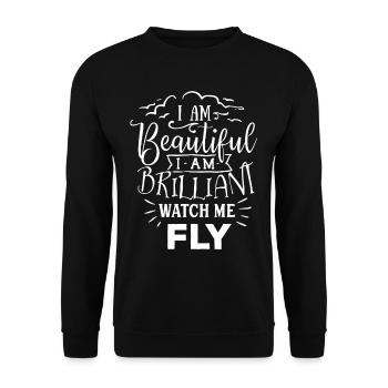 Motivation Rêves Caractère Cadeau Vie Positif - Sweat-shirt Unisexe - noir - Devant - Alina (178cm) & Michal (187cm)