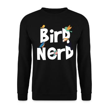 Bird Nerd T Shirt Bird Watching Birding Gift Geek - Sweat-shirt Unisexe - noir - Devant - Alina (178cm) & Michal (187cm)