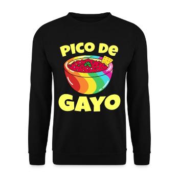 Gay Pride Gift Pico De Gayo Pico De Gallo Rainbow - Unisex Sweatshirt - black - Front - Alina (178cm) & Michal (187cm)