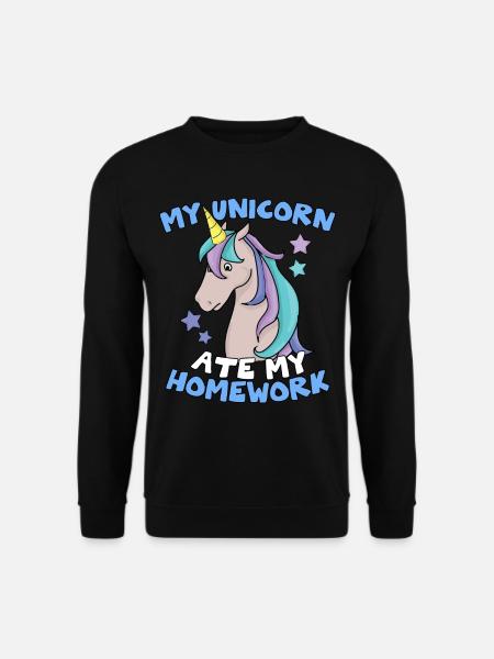 Nettes verrücktes Einhorn - Schulhausaufgaben Lustige Magie - Unisex Pullover - Schwarz